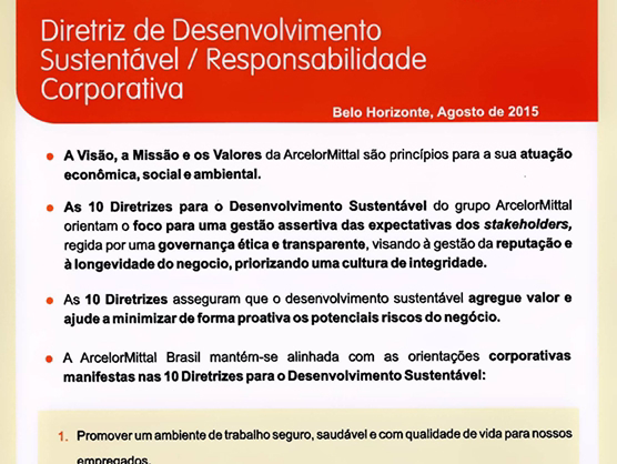 Diretriz de Desenvolvimento Sustentável e Responsabilidade Corporativa