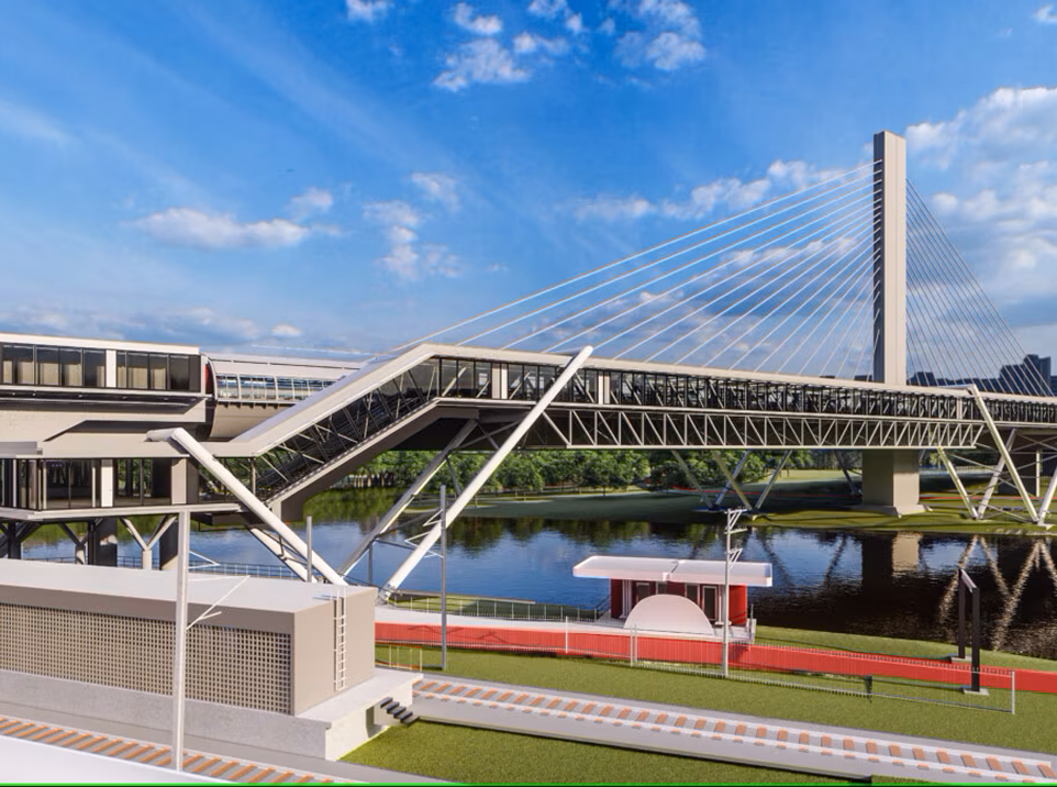 Estação de Metrô Santo Amaro (SP) vista lateral