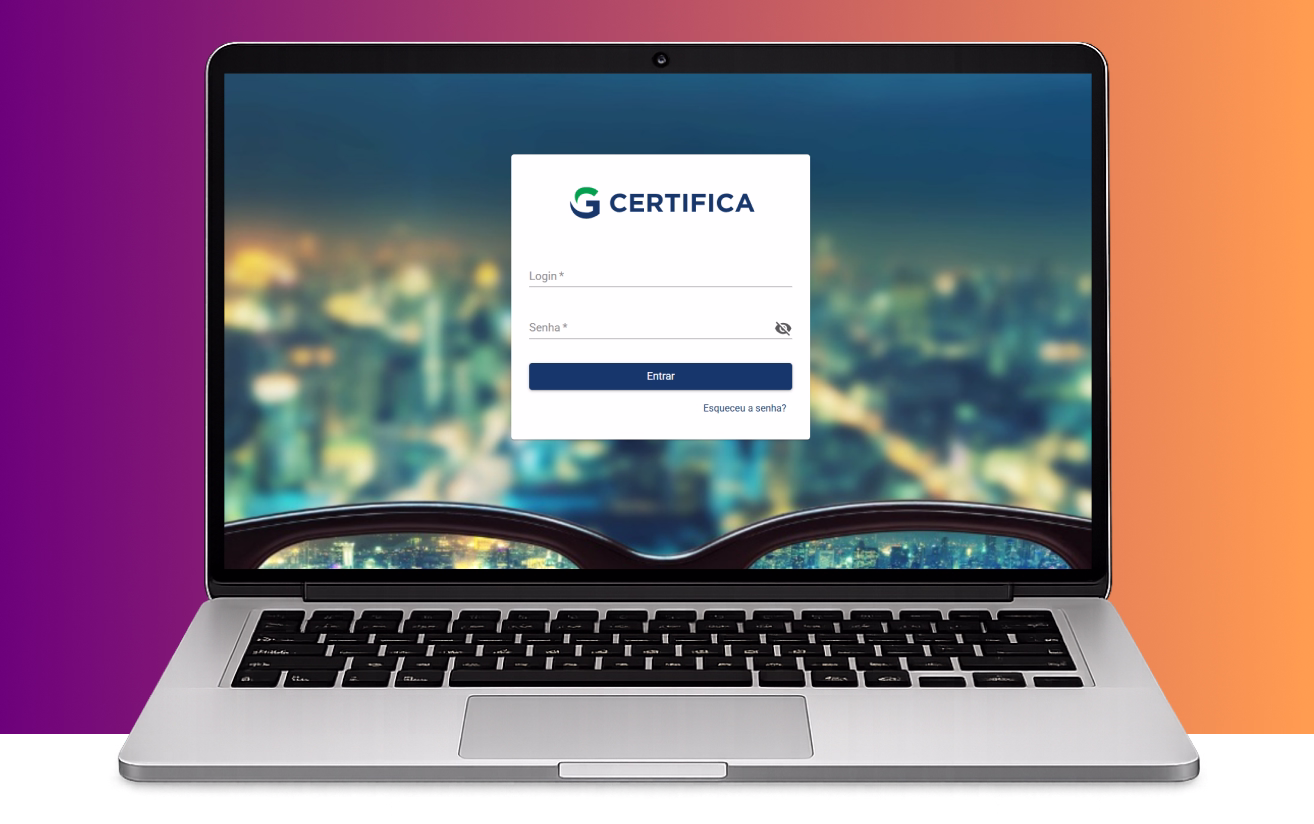 Notebook com portal de acesso